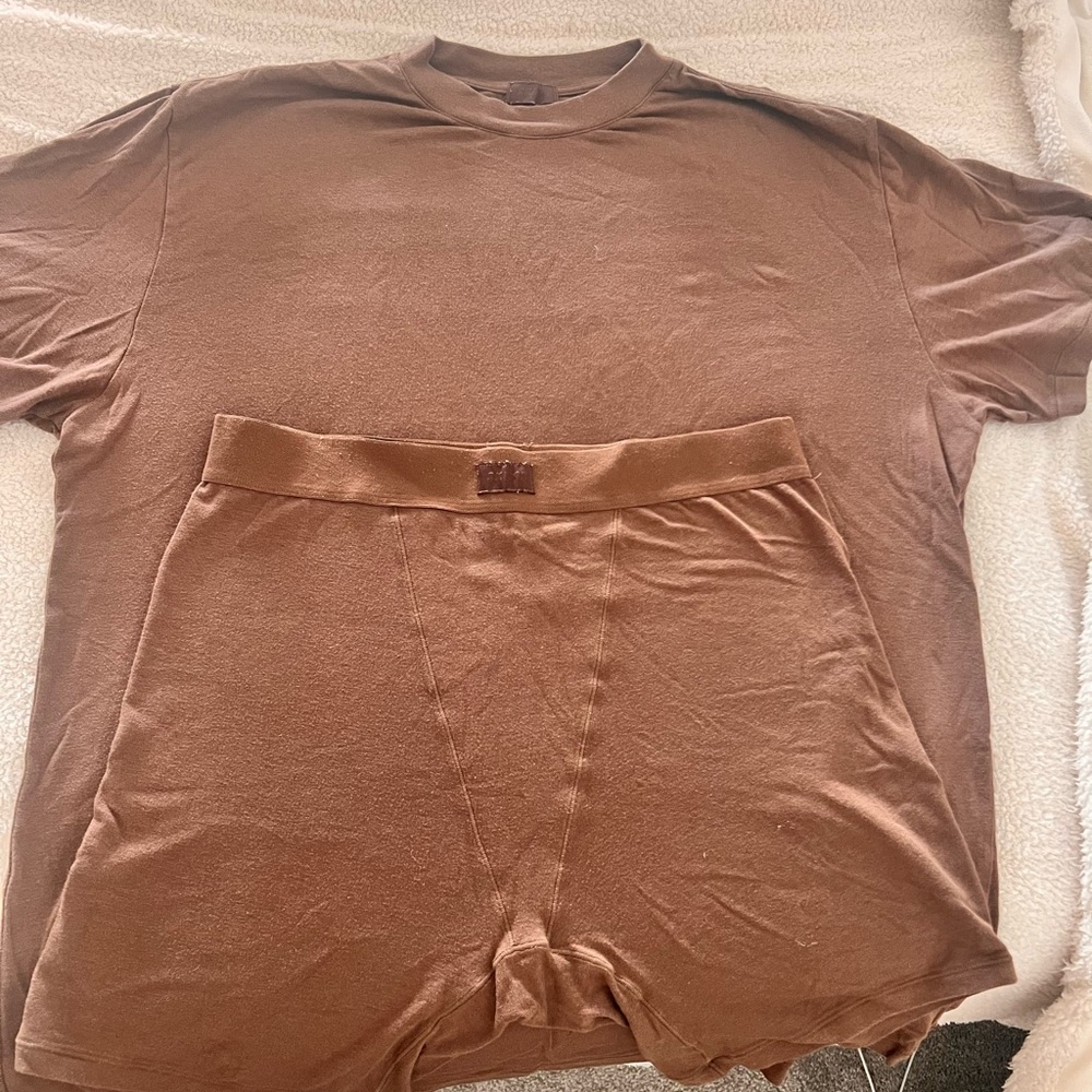 SKIMS Women's Brown Boxer Brief Set